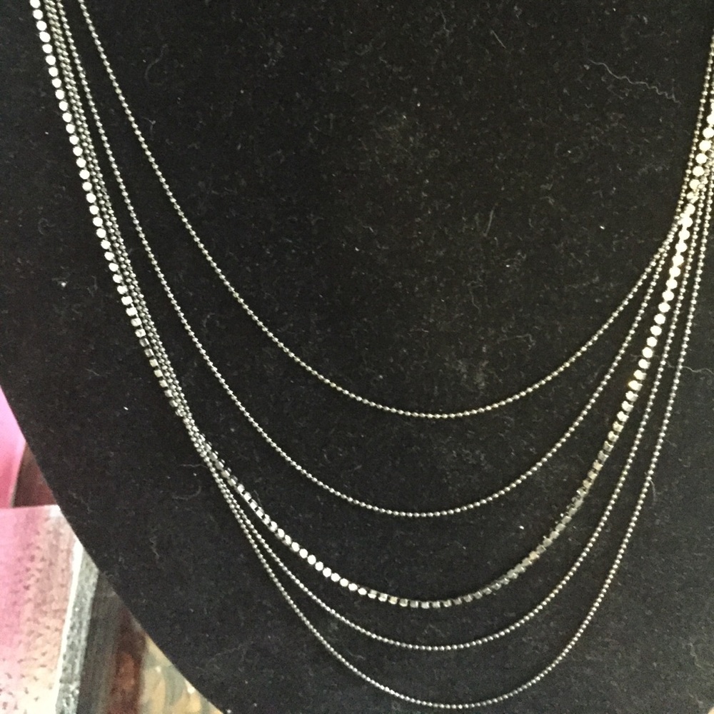 Crystal layered chain necklace